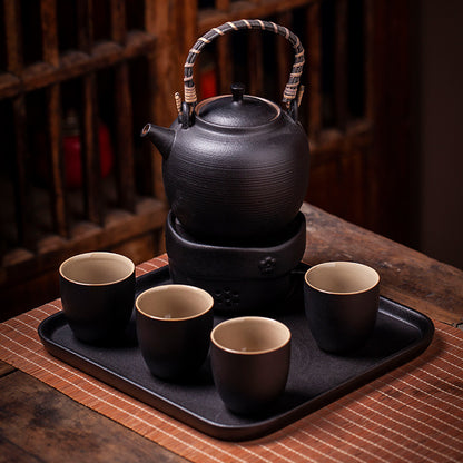 Ceramic Japanese style wine warmer, tea warmer, outdoor camping candle, tea boiling, small oven, wine ironing set