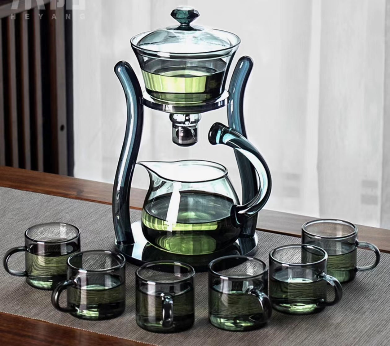 Glass automatic tea set, household lazy person tea making tool, magnetic induction tea pot, tea maker, kung fu tea cup